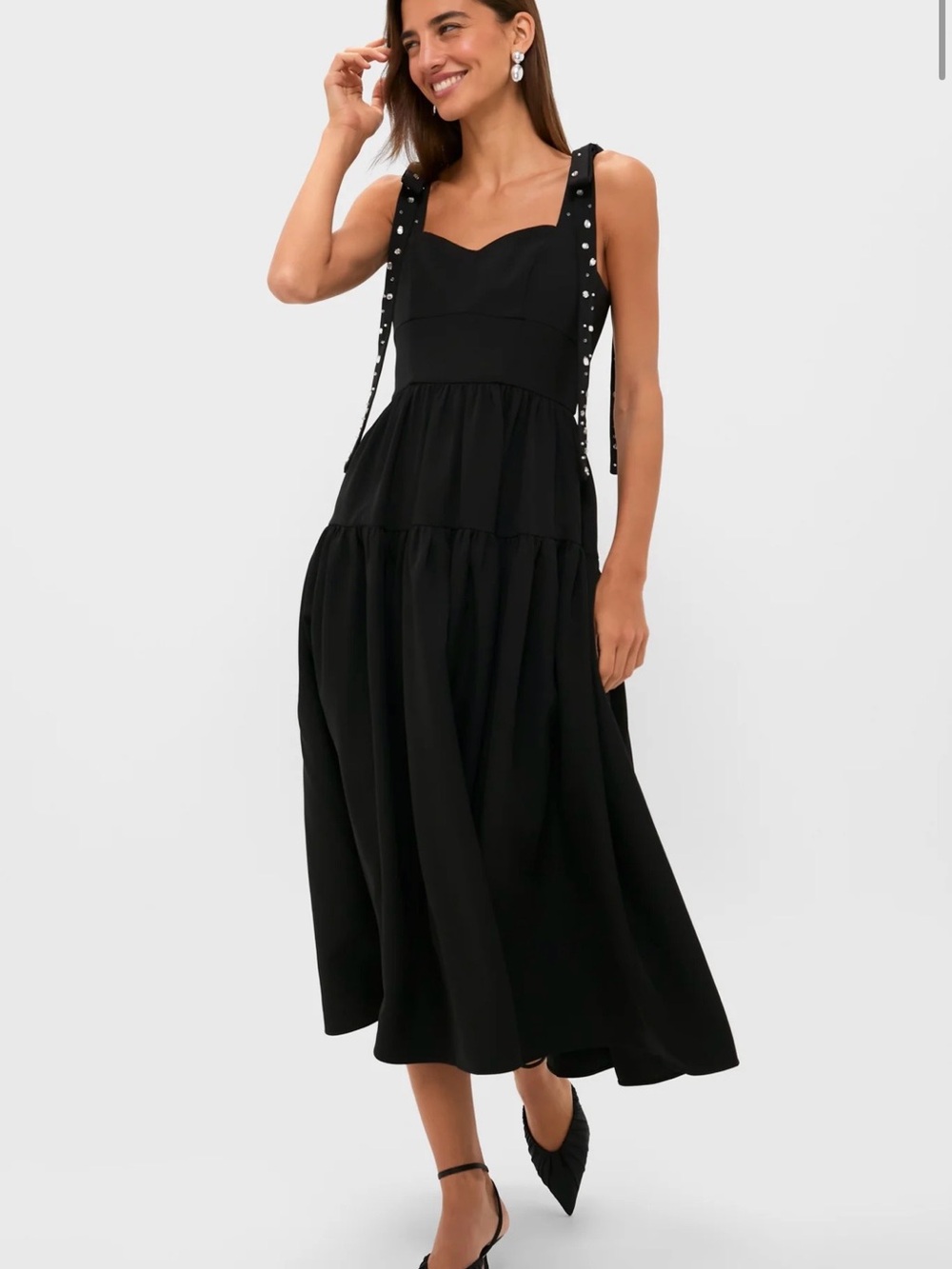 Black Embellished Agnes Maxi Dress